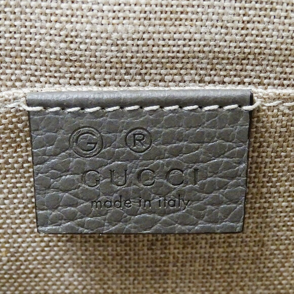GUCCI Authentic Gray Leather Shoulder Bag - Picture 7 of 14